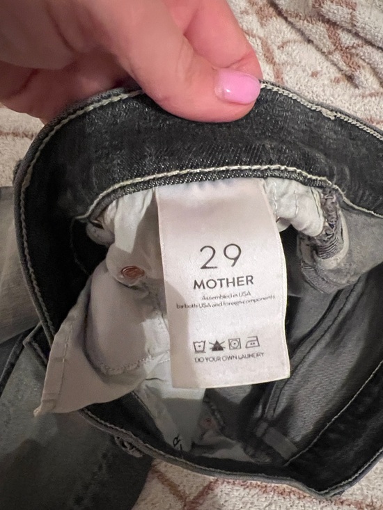 MOTHER Black Washed Distressed Jeans - Picture 5 of 6